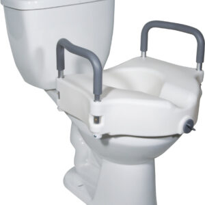 2-In-1 Locking Raised Toilet Seat With Tool-Free Removable Arms